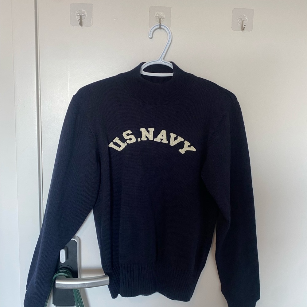 White Crewneck Sweater with Ribbed Neckline